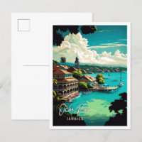 Ocho Rios Jamaïque illustration de voyage vintage