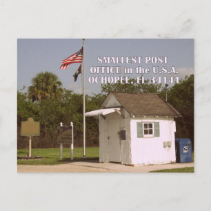 Carte Postale Ochopee, FL - Bureau de poste le plus petit d'Amér