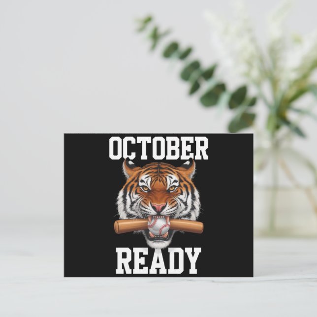 Carte Postale Octobre Prêt Pour Le Tigre Prêt Baseball 2024 (Debout devant)