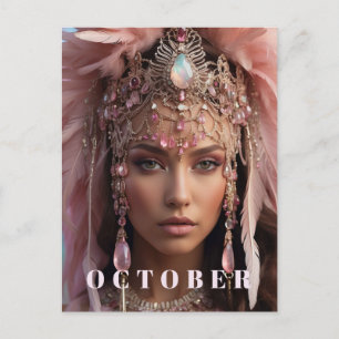 CARTE POSTALE *~ OCTOBRE TÊTE TOURMALINE OPAL AP53