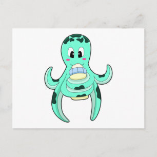 Carte Postale Octopus avec Bouteille de lait