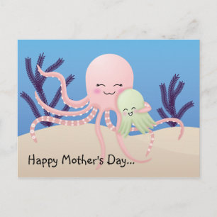 Carte Postale Octopus, Bonne Fête des Mères...