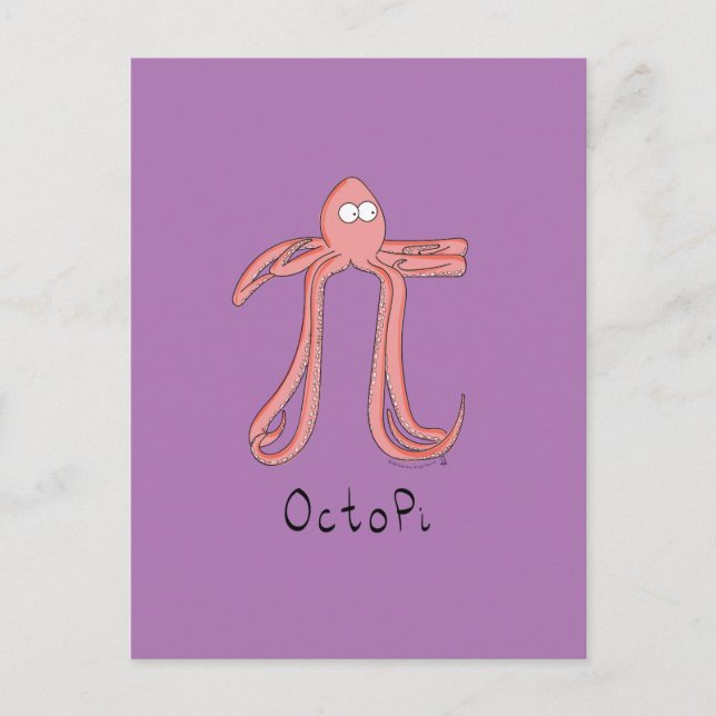 Carte postale Octopus Cute Math Pi Day (Devant)
