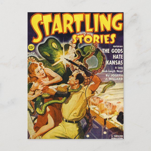 Carte Postale Octopus de l'espace vert (Devant)