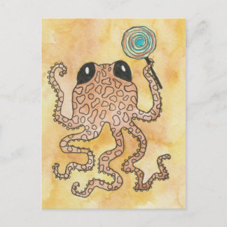 Carte Postale Octopus et Lollypop