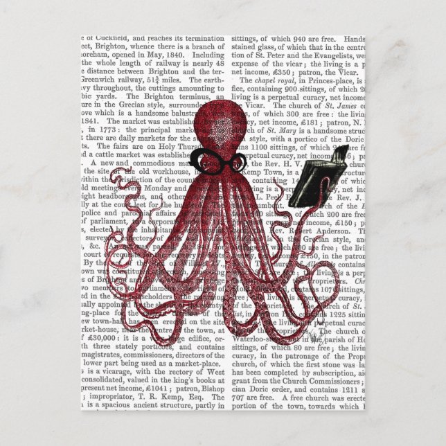 Carte Postale Octopus intelligent (Devant)
