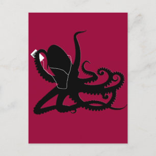 Carte Postale Octopus Sillouette MP3 Publicité