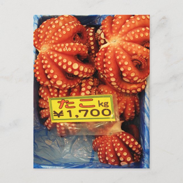 Carte Postale Octopus Tako た こ marché de poisson Tsukiji, Tokyo, (Devant)