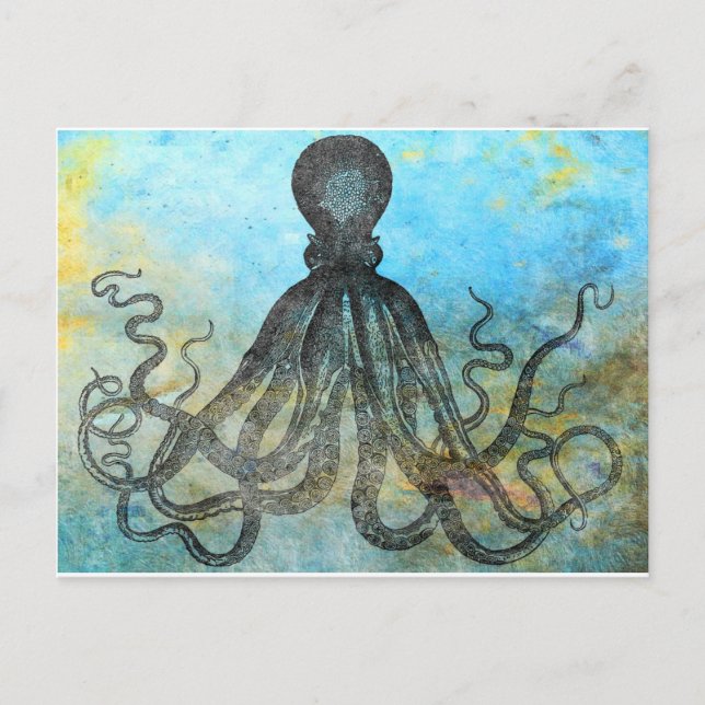 Carte Postale Octopus Vintage élégant (Devant)