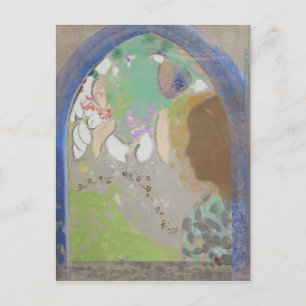 Carte Postale Odilon Redon art, Profil d'une femme dans une fenê