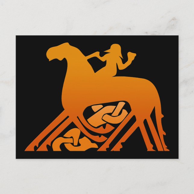 Carte Postale Odin équitation sur Sleipnir Viking Mythologie (Devant)