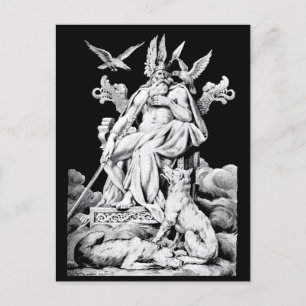Carte Postale Odin, mythologie normande Dieu, illustration vinta