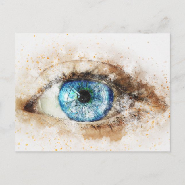 Carte Postale Oeil bleu (Devant)
