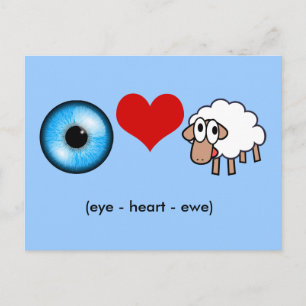 Carte Postale Oeil-Coeur-Ewe (Je T'Aime !)