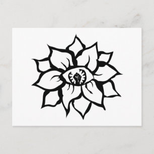 Carte Postale oeil de poing noir de la fleur