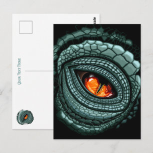 Carte Postale Œil de prédateur reptile primal