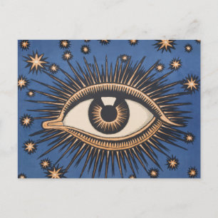 Carte Postale Oeil étoile Lune Celeste Nouveau