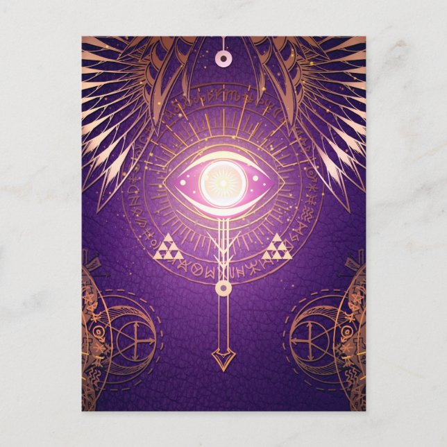Carte Postale Oeil mystique foncé de l'éternité Symbole occulte  (Devant)