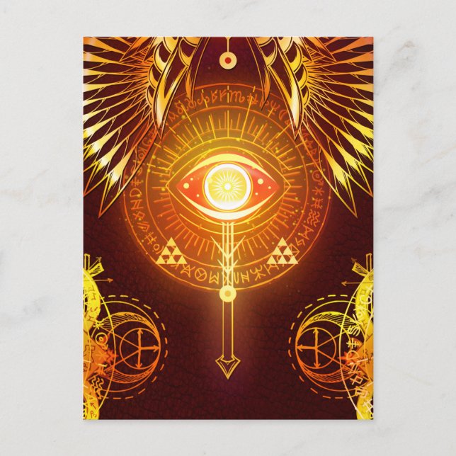 Carte Postale Œil Mystique Sombre de l'Éternité Symbole Occulte  (Devant)
