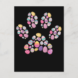 Carte Postale Œuf de Pâques Patte Animal Pâques