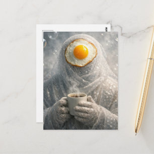 Carte Postale Œuf frit petit-déjeuner surréaliste enveloppé dans
