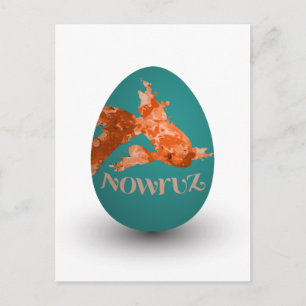 Carte Postale oeuf peint à la morue de nowruz