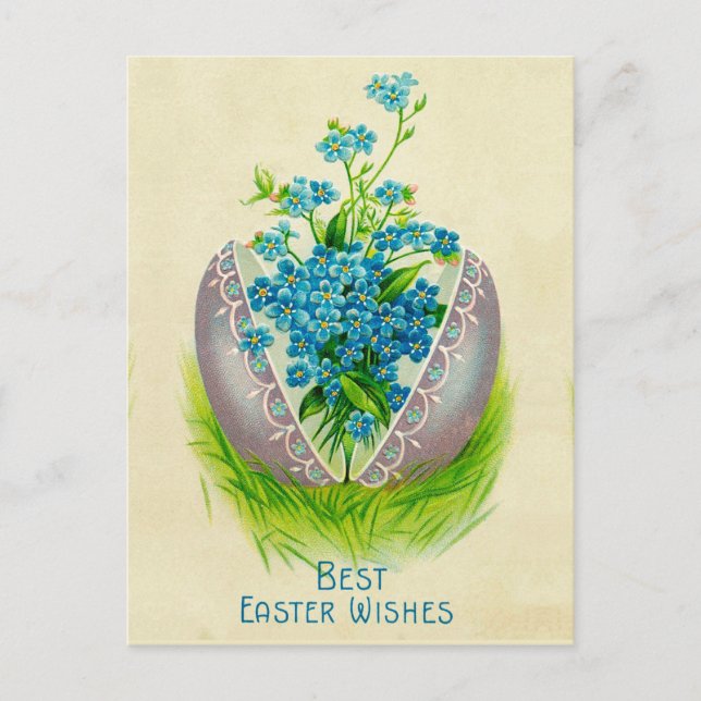 Carte Postale Oeuf vintage de Pâques Meilleurs voeux de Pâques S (Devant)