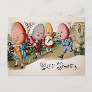 Carte Postale Œufs de Pâques vintage