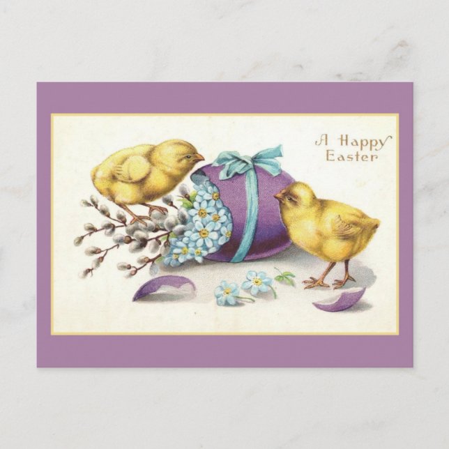 Carte Postale OEufs floraux de Pâques Vintages (Devant)