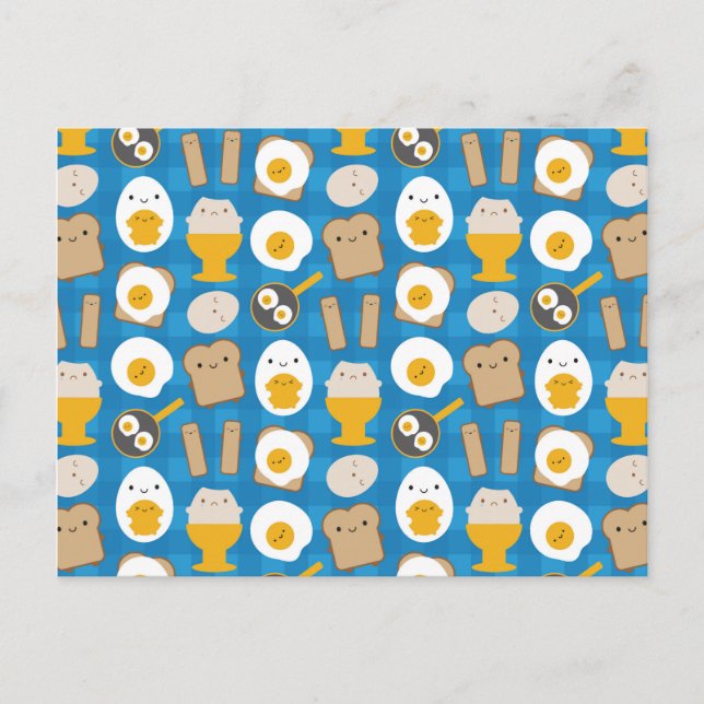Carte Postale Oeufs Kawaii Pour Le Petit Déjeuner (Devant)