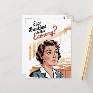 Carte Postale OEufs pour le petit déjeuner dans cette économie R