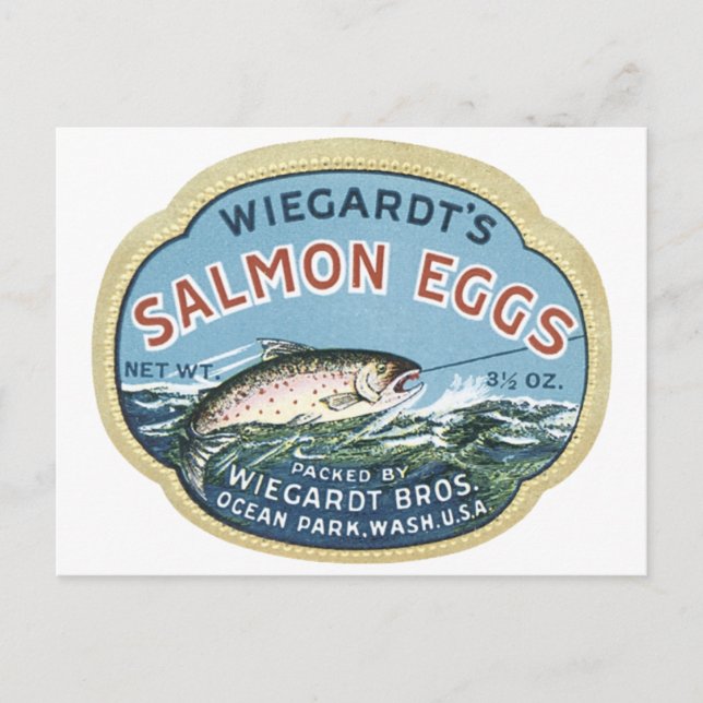 Carte Postale Oeufs Saumons de Wiegardt Annonce vintage (Devant)