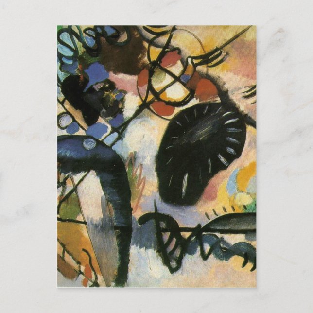Carte Postale Oeuvre Abstraite de Kandinsky Black Spot (Devant)