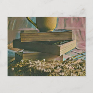 Carte Postale Œuvre d'art amateur de bibliothèque