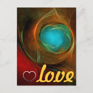 Carte Postale Œuvre d'art moderne abstraite Eye Bleu motif cool