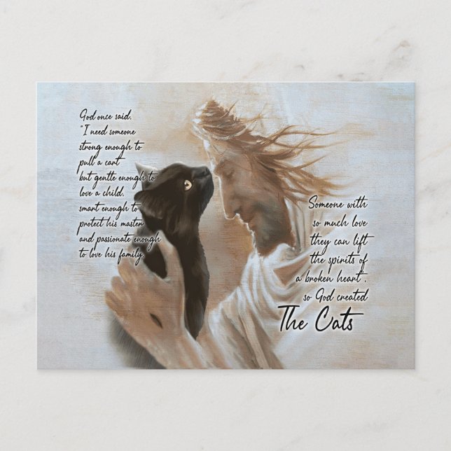 Carte Postale Œuvre d'art murale Jésus dieux chevaux blancs - Dé (Devant)