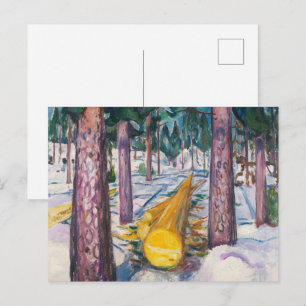 Carte Postale Œuvre d'art murale vintage 1912 de Munch, forêt de