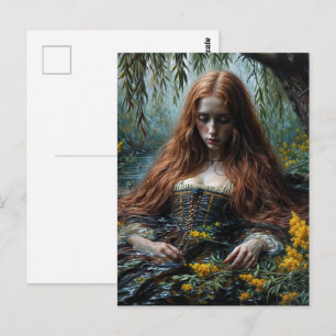 Carte Postale Œuvre d'art originale Ophelia semi-submergée 