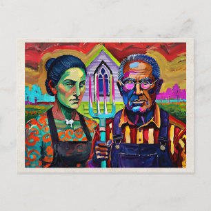 Carte Postale Œuvre d'art remixée par l'IA Fauvisme Couple