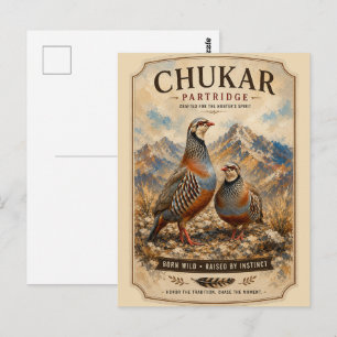 Carte Postale Œuvre d'art représentant un couple de perdrix chou