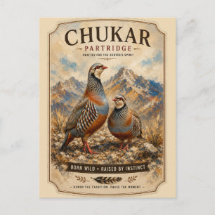 Carte Postale Œuvre d'art représentant un couple de perdrix chuk