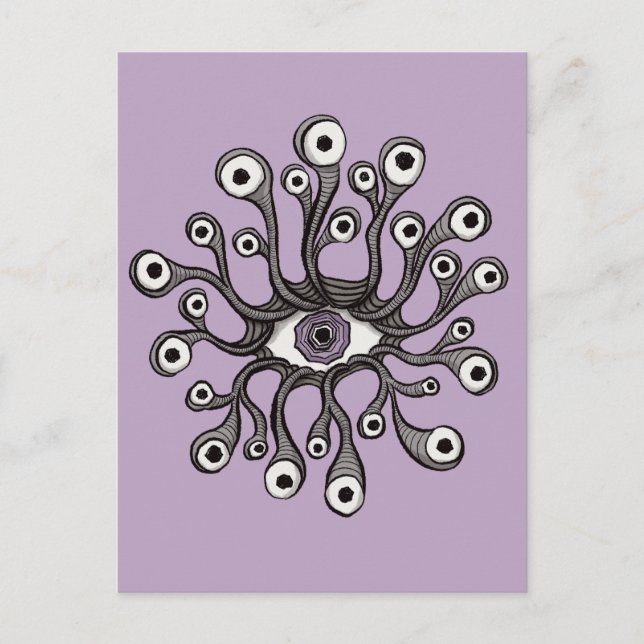 Carte Postale Œuvre d'art surréaliste de tentacule d'œil Weirdco (Devant)