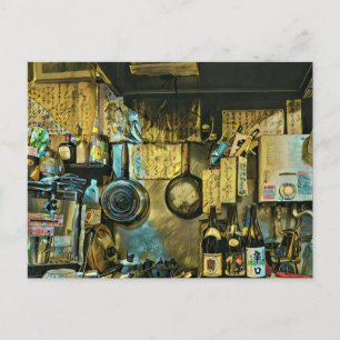 Carte Postale Œuvre d'art Sushi Vintage