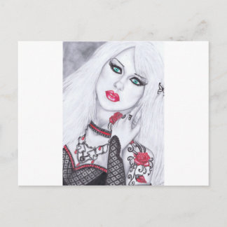 Carte Postale Oeuvre de belles dames et fleurs