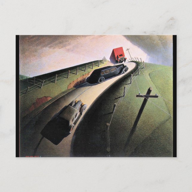 Carte Postale OEuvre de Grant Wood, Death on the Ridge Road (Devant)