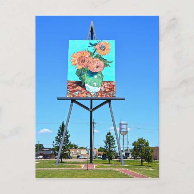 Carte Postale Oeuvre de tournesols de Van Gogh, Goodland, KS (Devant)