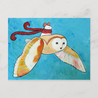 Carte Postale Oeuvre murale de la Souris et de la Chouette de la