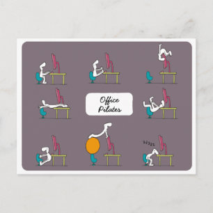 Carte postale Office Pilates, brun