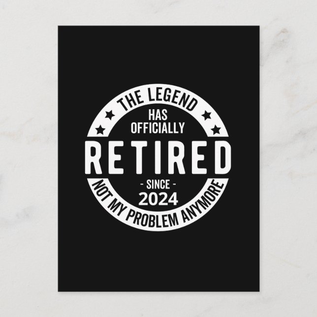 Carte Postale officiellement retraité 2024 (Devant)