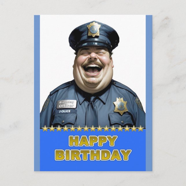 Carte Postale Officier d'anniversaire (Devant)